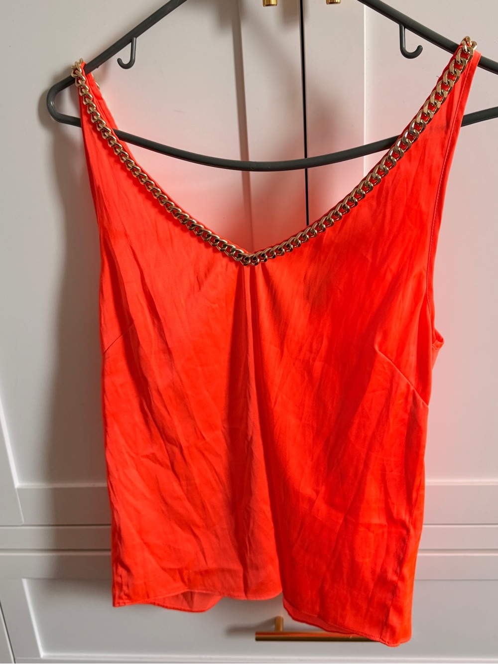 SHEIN Gold-Chain Orange Camisole Tank